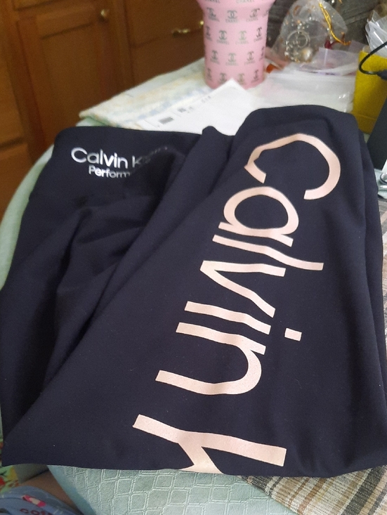 Calvin Klein Pants - Calvin Klein BlackLeggings with TAN Logo